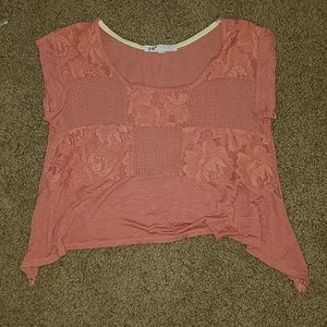 Coral Crop Top Jolt Small flowyish lace
